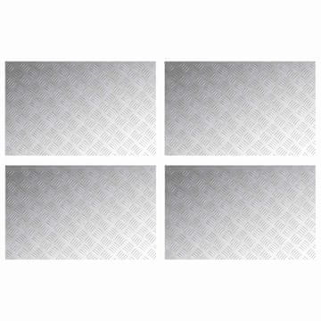 Vidaxl Šahovske Plošče 4 pcs srebrna 80 x 50 cm Aluminij