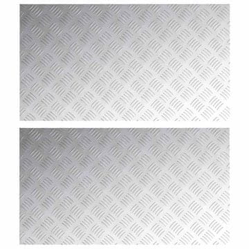 Vidaxl Stopnice Pravokotna 2 pcs srebrna 90 x 50 cm Aluminij
