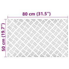 Vidaxl Stopnice Pravokotna 4 szt. srebrna 80 x 50 cm Aluminij