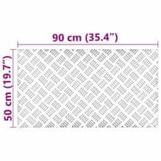 Vidaxl Stopnice Pravokotna 2 szt. srebrna 90 x 50 cm Aluminij