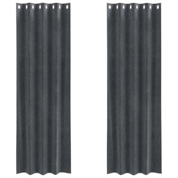 Vidaxl Zatemnitvene zavese 2 pcs Svetlo siva 140 x 225 cm Žamet