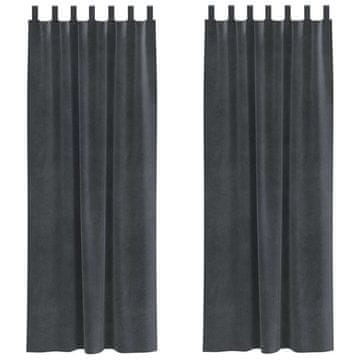 Vidaxl Zavese 2 pcs Svetlo siva 140 x 225 cm Žamet