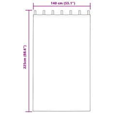 Vidaxl Zavesa z zavesami 2 pcs Šampanjec 225 x 140 cm Žamet