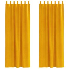 Vidaxl Zavese z zavesami 2 pcs gorčično rumena 140 x 260 cm Žamet