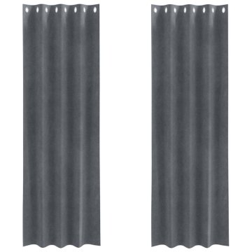 Vidaxl Zatemnitvene zavese 2 pcs Svetlo siva 140 x 260 cm Žamet
