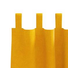 Vidaxl Zavese z zavesami 2 pcs gorčično rumena 140 x 140 cm Žamet