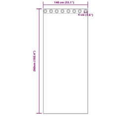 Vidaxl Zavesa z zavesami 2 pcs krema 260 x 140 cm Žamet