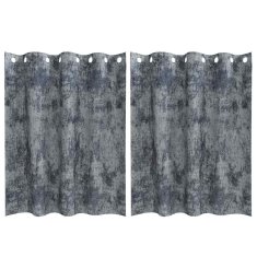 Vidaxl Zavesa z zavesami 2 pcs Siva 140 x 140 cm Žamet
