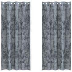 Vidaxl Zavesa z zavesami 2 pcs Siva 245 x 140 cm Žamet