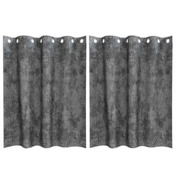 Vidaxl Velvete zavese z zavesami 2 szt. Siva 140 x 140 cm Žamet