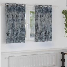 Vidaxl Zavesa z zavesami 2 pcs Siva 140 x 140 cm Žamet