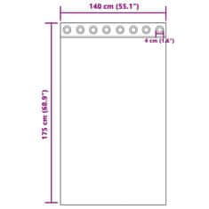 Vidaxl Zavesa z zavesami 2 pcs krema 175 x 140 cm Žamet
