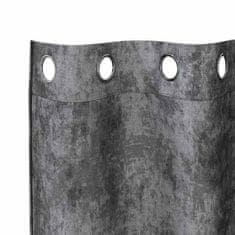 Vidaxl Zavesa z zavesami 2 pcs Siva 140 x 140 cm Žamet