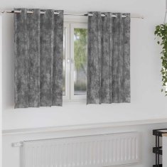 Vidaxl Zavesa z zavesami 2 pcs Siva 140 x 140 cm Žamet