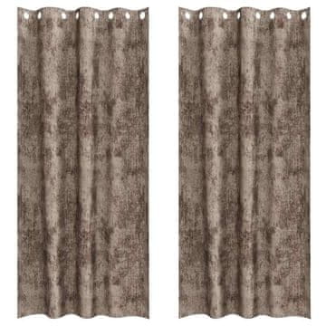 Vidaxl Velvete zavese z zavesami 2 pcs Kapučino 245 x 140 cm Žamet