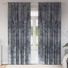 Vidaxl Zavesa z zavesami 2 pcs Siva 225 x 140 cm Žamet