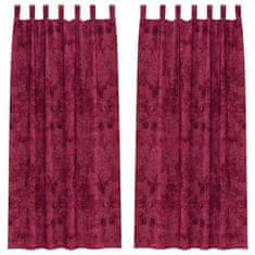Vidaxl Zavesa z zavesami 2 pcs vinsko rdeča 245 x 140 cm Žamet