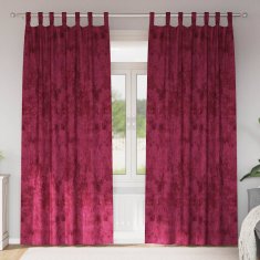 Vidaxl Zavesa z zavesami 2 pcs vinsko rdeča 245 x 140 cm Žamet