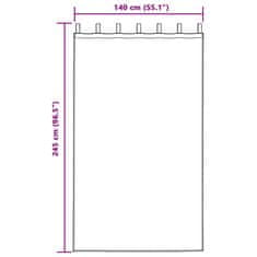 Vidaxl Zavesa z zavesami 2 pcs Šampanjec 245 x 140 cm Žamet