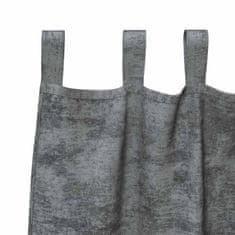 Vidaxl Zavesa z zavesami 2 pcs Siva 140 x 140 cm Žamet