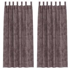 Vidaxl Zavesa z zavesami 2 pcs Rjava 225 x 140 cm Žamet