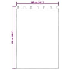 Vidaxl Zavesa z zavesami 2 pcs Šampanjec 175 x 140 cm Žamet