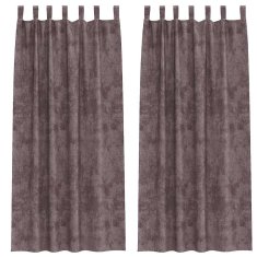 Vidaxl Zavesa z zavesami 2 pcs Rjava 245 x 140 cm Žamet