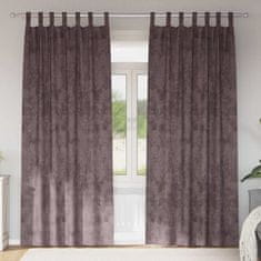 Vidaxl Zavesa z zavesami 2 pcs Rjava 225 x 140 cm Žamet