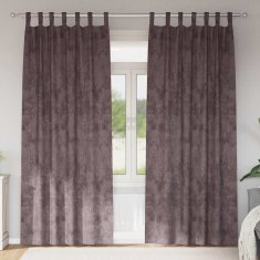 Vidaxl Zavesa z zavesami 2 pcs Rjava 245 x 140 cm Žamet