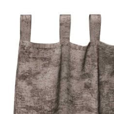 Vidaxl Zavesa z zavesami 2 pcs Kapučino 260 x 140 cm Žamet