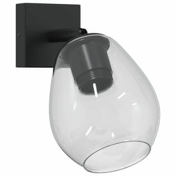 Vidaxl Stropni reflektor Črna 13 x 13 x 26 cm Steklo in Kovina