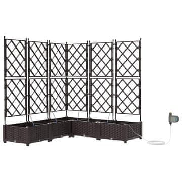 Vidaxl Vrtni sadilniki Rjava 120 x 120 x 126 cm Jeklo