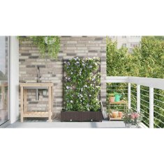 Vidaxl Vrtni lončki 1 kos Mreža Rjava 80 x 40 x 126 cm Plastika