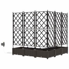 Vidaxl Vrtni lončki 1 kos Mreža Rjava 120 x 120 x 126 cm Plastika