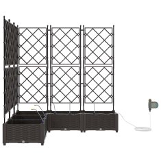 Vidaxl Vrtni lončki 1 kos Mreža Rjava 120 x 120 x 126 cm Plastika