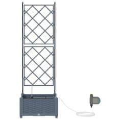 Vidaxl Vrtni lončki 1 kos Mreža Svetlo siva 40 x 40 x 126 cm Plastika