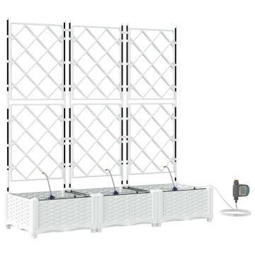 Vidaxl Vrtni sadilniki Bela 120 x 40 x 126 cm Jeklo