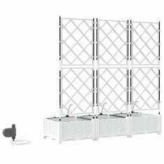 Vidaxl Vrtni lončki 1 kos Mreža Bela 120 x 40 x 126 cm Plastika
