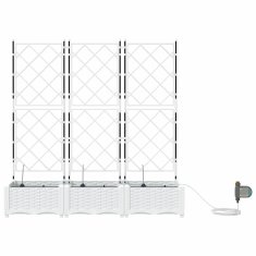 Vidaxl Vrtni lončki 1 kos Mreža Bela 120 x 40 x 126 cm Plastika