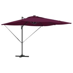 Vidaxl Roma senčnik z LED svetilkami v bordo rdeči, 286 x 285 x 270 cm, aluminijasta.