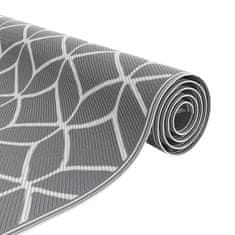 Vidaxl Zunanji preproga Sivo in belo 250 x 500 cm PP