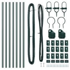 Vidaxl Ograjni stebri 7 pcs Zelena Ø32mm 80 cm Pocinkano jeklo