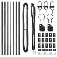 Vidaxl Ograjni stebri 7 pcs Siva Ø32mm 120 cm Pocinkano jeklo