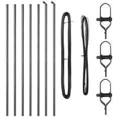 Vidaxl Komplet ograjnih stebrov 7 pcs Siva Ø32mm 170 cm Metal