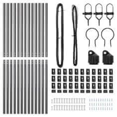 Vidaxl Ograjni stebri 13 pcs Siva Ø32mm 190 cm Pocinkano jeklo