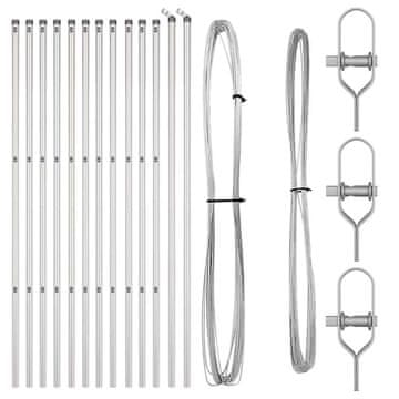 Vidaxl Ograjni stebri 13 pcs srebrna Ø32mm 190 cm Pocinkano jeklo