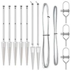 Vidaxl Ograjni stebri 7 pcs srebrna Ø32mm 100 cm Pocinkano jeklo