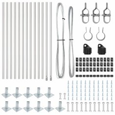 Vidaxl Ograjni stebri 13 pcs srebrna Ø32mm 110 cm Pocinkano jeklo
