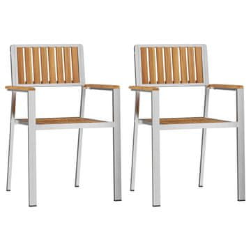 Vidaxl Vrtni Stol 2 szt. Rjava 56 x 54,5 x 87 cm Trden tikov les