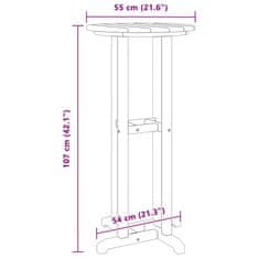 Vidaxl Barska miza Črna 55 x 55 x 107 cm HDPE